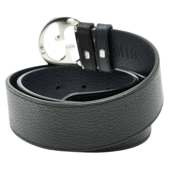 Gucci Belt 85 34 449715 Black Leather Men's GUCCI - Picture 3 of 9